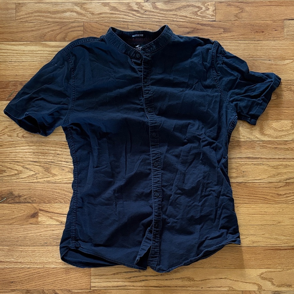 Hollister Black Casual Button Down Shirt